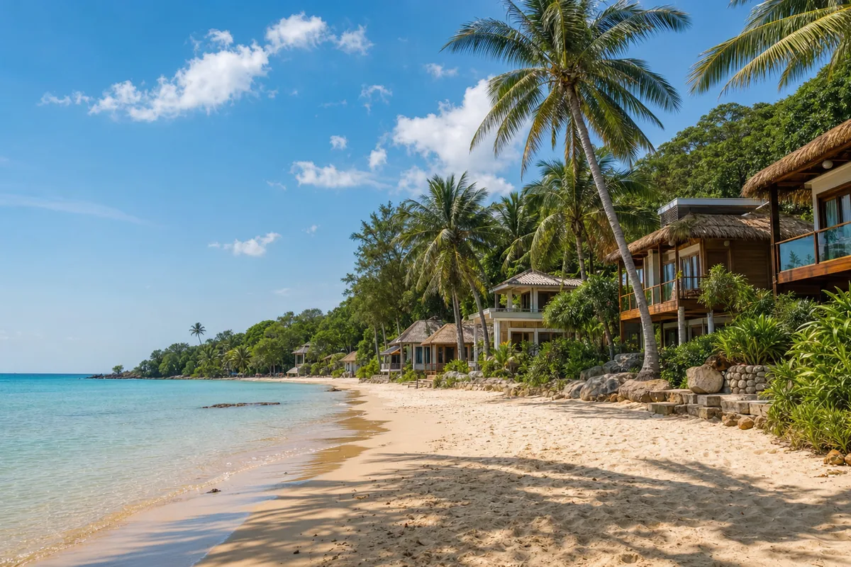 Long Beach Phu Quoc (Bai Truong) — 20 km white sand beach lined with bungalows and villas